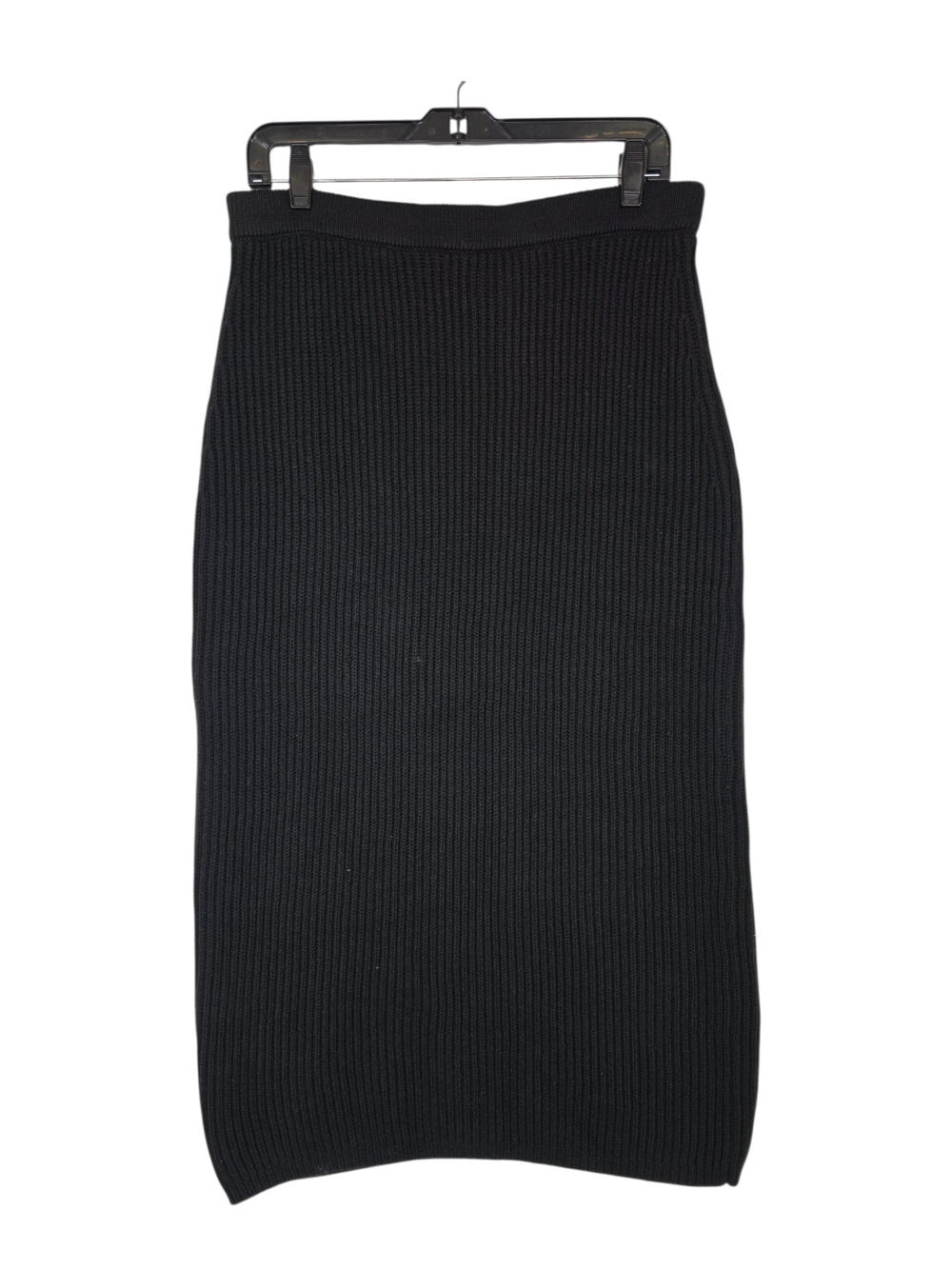 Cynthia Rowley Wool Women's Black Ribbed Midi Pencil Skirt